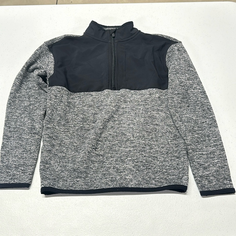 Boys Black & Gray Half-Zip Sweatshirt size M (8)